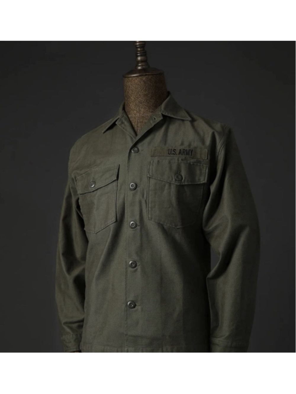 Vietnam War US Army OG-107 Fatigue Utility Shirt - Plain L